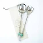Cindy Wright Salad Server Set Turquoise Cindy Wright Salad Server Set