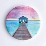 Crawley Boathouse, Perth Ceramic Coaster Crawley Boathouse, Perth Ceramic Coaster