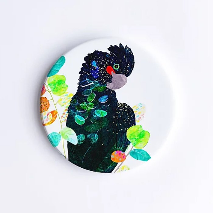 Red-Tailed Black Cockatoo Ceramic Coaster Red-Tailed Black Cockatoo Ceramic Coaster