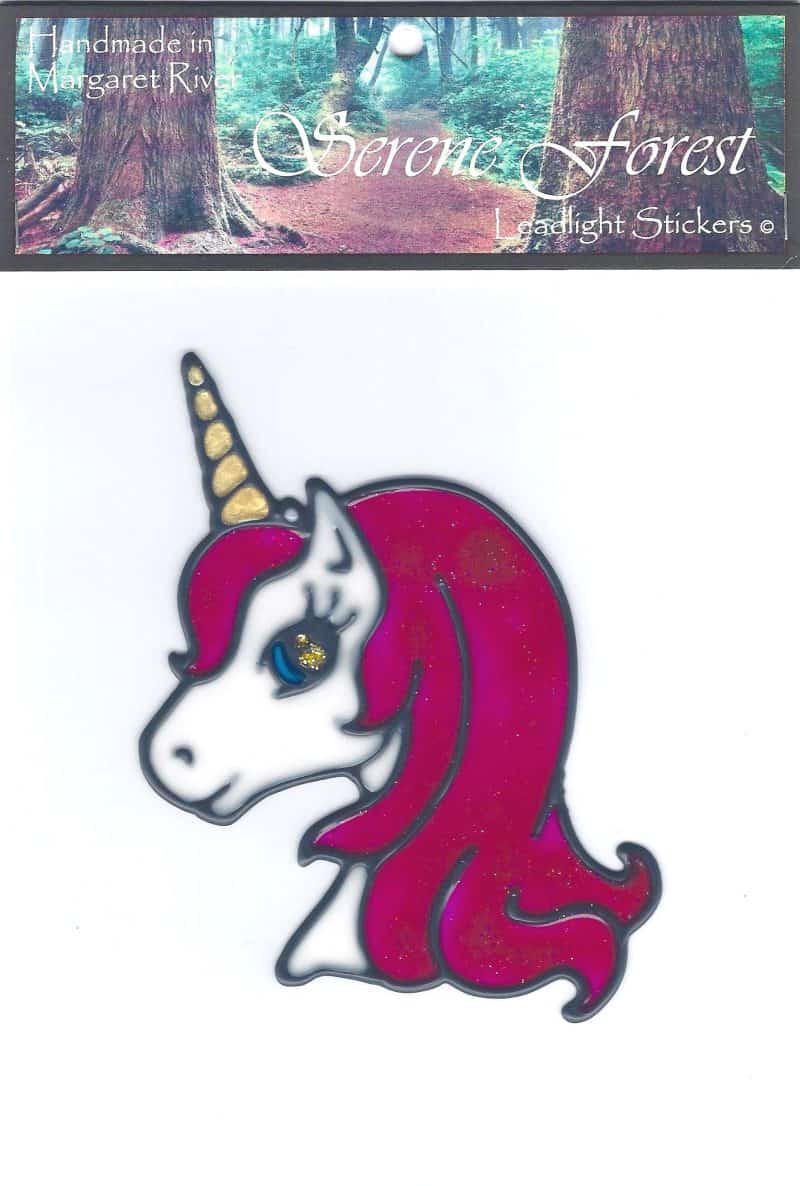 Unicorn Pink leadlight sticker Serene Forest Leadlight Stickers