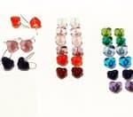 Glass Heart Drop Earrings