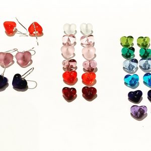 Heart Shaped Glass Drop Earrings
