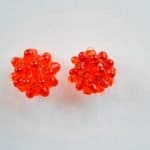 Glass Stud Earrings Red