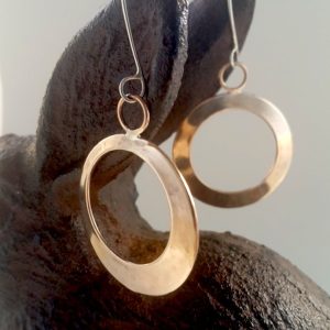 Halo Earrings in Sterling Silver and Bronze