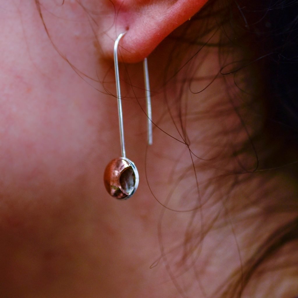 Small Bronze Eclipse Earrings