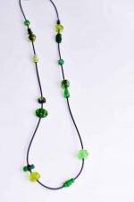 Necklace with Glass Beads in Green