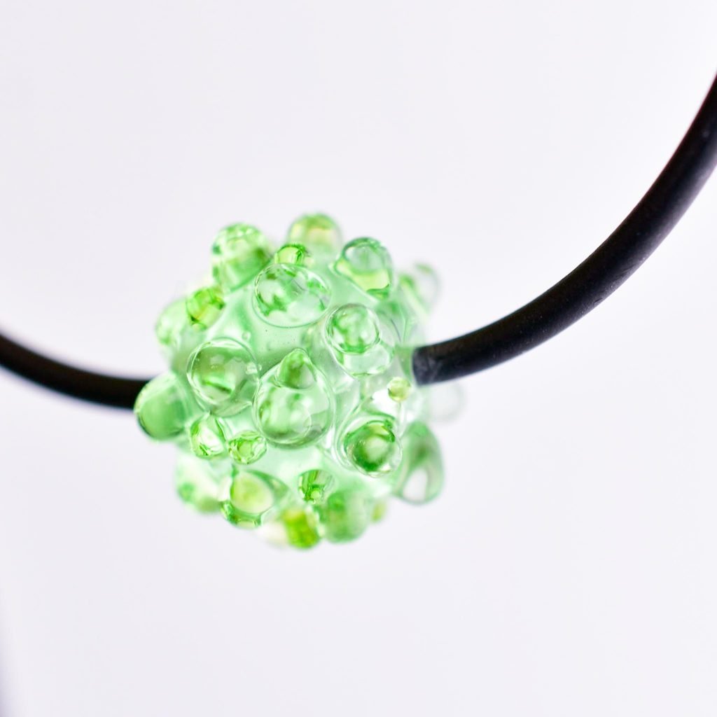 Necklace with Glass Beads in Green