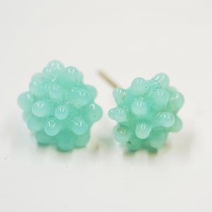 Glass Stud Earrings - Mint