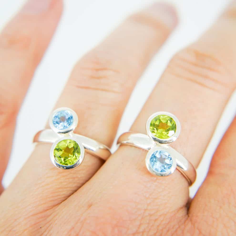 Peridot and Topaz Double Stone Ring (2)