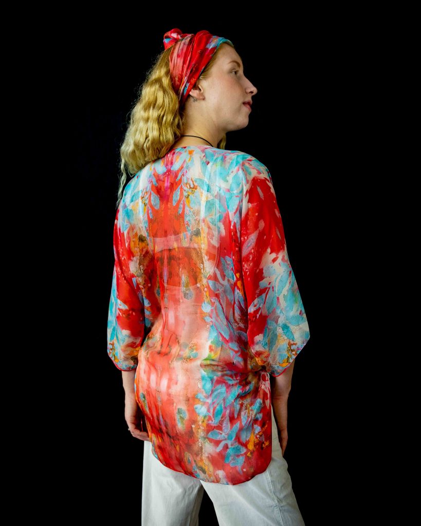 Flame & Aqua Open Kaftan Flame & Aqua Open Kaftan
