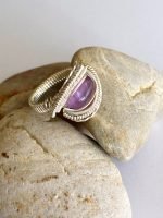 Amethyst Handcrafted Sterling Silver Wire Wrapped Ring
