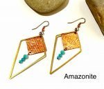 Kite Earrings Amazonite Quirky Black Dog WA Jeweller