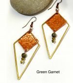 Kite Earrings Green Garnet Quirky Black Dog WA Jeweller
