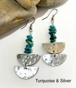Moon Earrings Turquoise and Silver Quirky Black Dog WA Jeweller