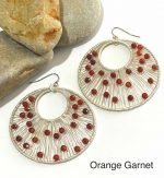 Sun Gem Earrings Large Orange Garnet Quirky Black Dog WA Jeweller