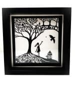Anne Gee framed Paper cut print, WA artist