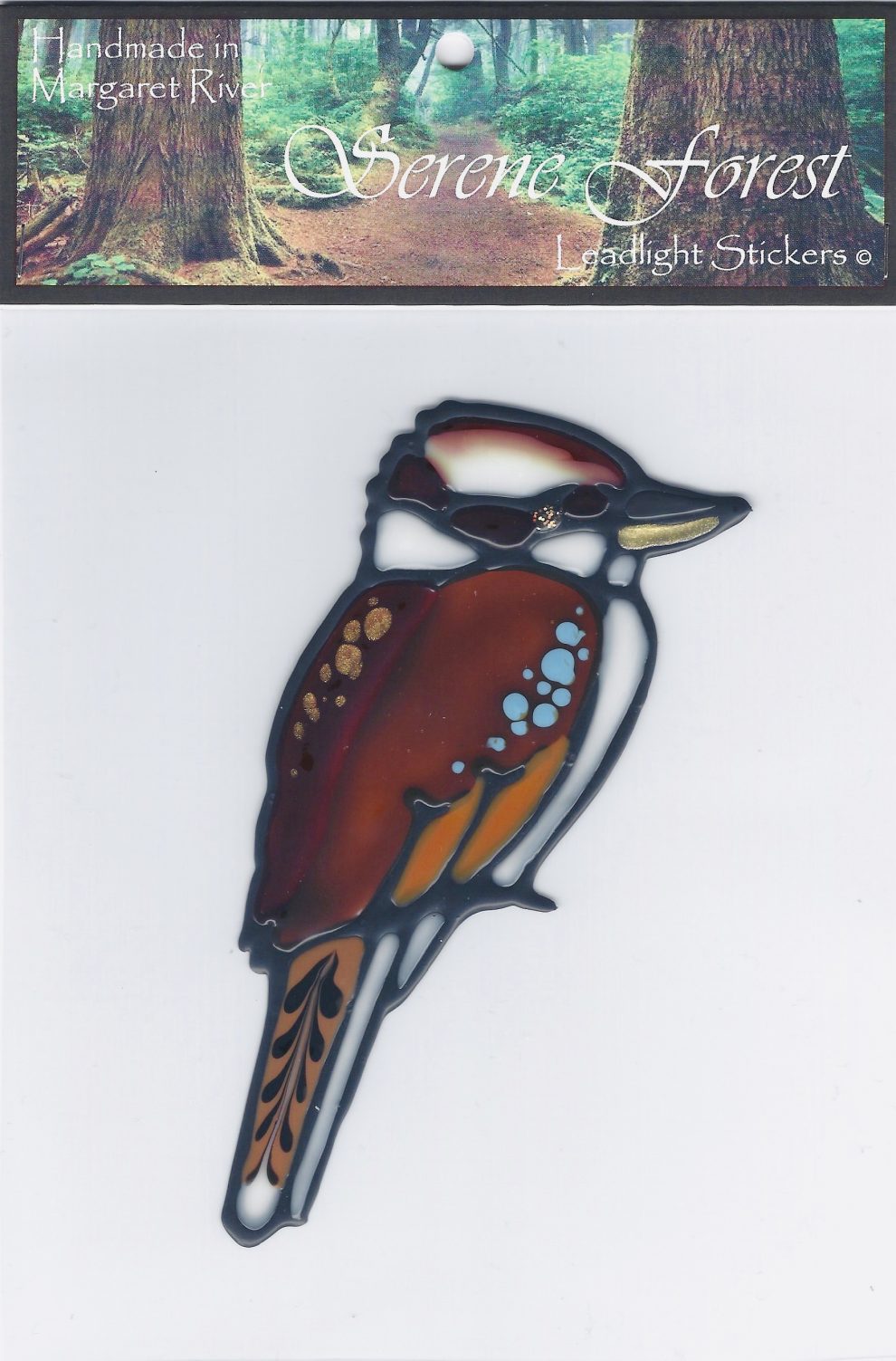 Kookaburra Leadlight Sticker