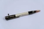 Hand forged hammered silver Rifle Bolt ball point Pen 01 Artisan Silver - Boyd Parry Western Australian