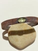 Prehnite Handcrafted Copper Wire Wrapped Bangle