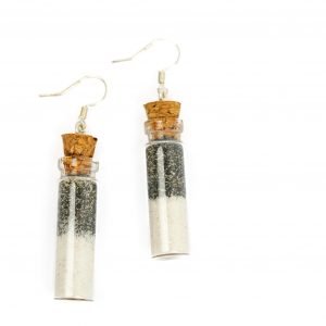 Black and White Sand Bottles Earrings