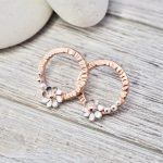 Silver and copper flower earrings (1)