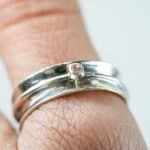 Silver Fiddle Ring with Pink CZ (3) REM Jewellery WA Artist