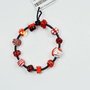 Bracelet with Red Glass Beads