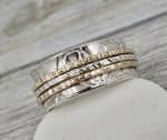 silver spinner ring with gold fill