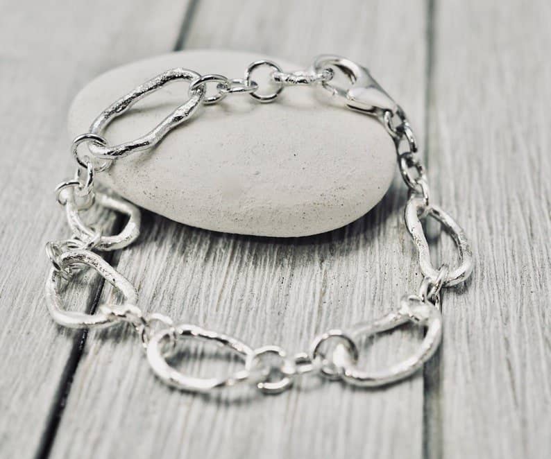 Organic sterling silver bracelet 02