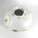 Porcelain Leaf Vase Round (3) Kelly Andrews WA Ceramic Artist
