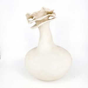 White Porcelain Vase with Petal Top