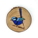 blue wren timber coaster Dallas Pegrum Western Australian Artist