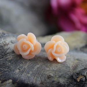 Peach Rose Studs