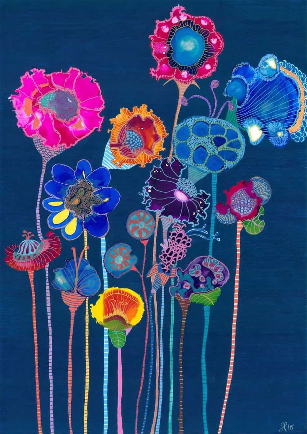 Flower Power Art Print Tracy Robinson Fremantle Western Australian Artist
