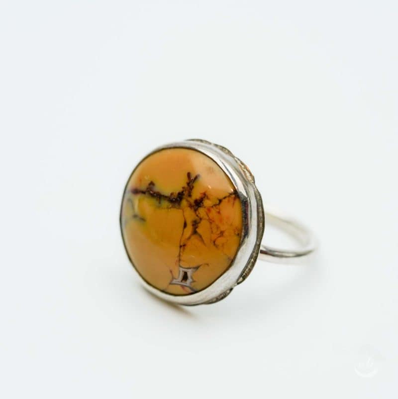 Yellow agate ring (1) Kate Brown Western Australian jeweller