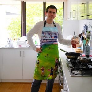 Dockers Game Apron. The Artisan Store Limited Collection. Apron printed from original painting by local artist Christine LeFaucheur.