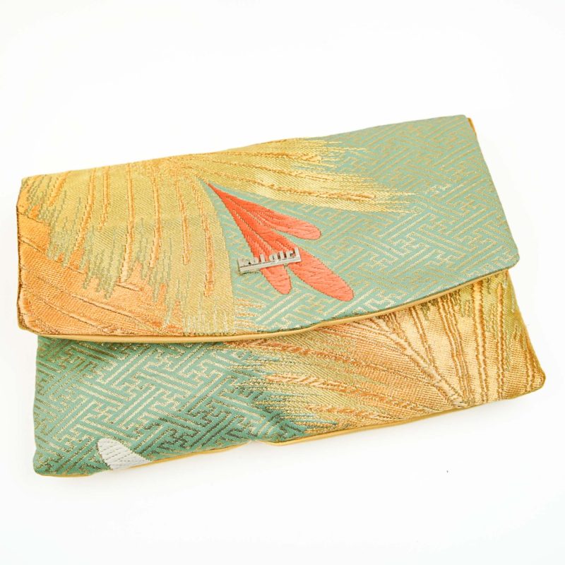 Koi Girl Turquoise and Gold Clutch Bag