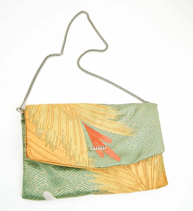 Koi Girl Turquoise and Gold Clutch Bag