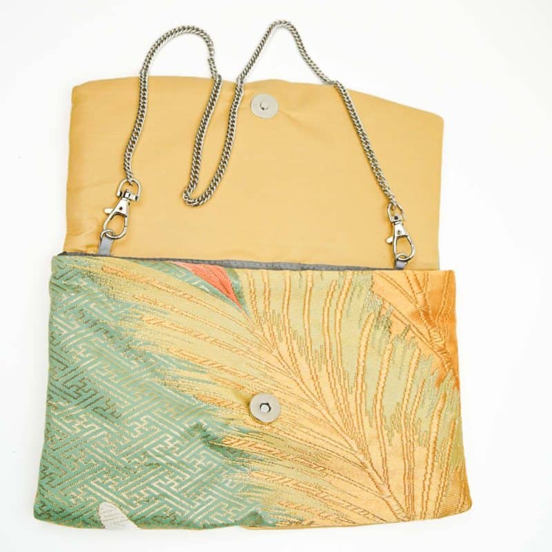 Koi Girl Turquoise and Gold Clutch Bag