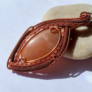 Sunstone Handcrafted Copper Wire Wrapped Pendant