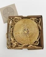 Belen Berganza chartres labyrinth brown 11 circuits 02 porcelain meditating coaster