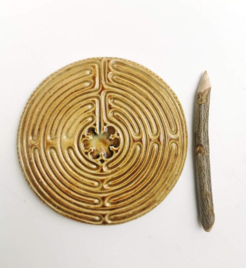 meditating porcelain coaster