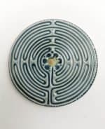 Belen Berganza chartres labyrinth green 11 circuits 01 meditating porcelain coaster