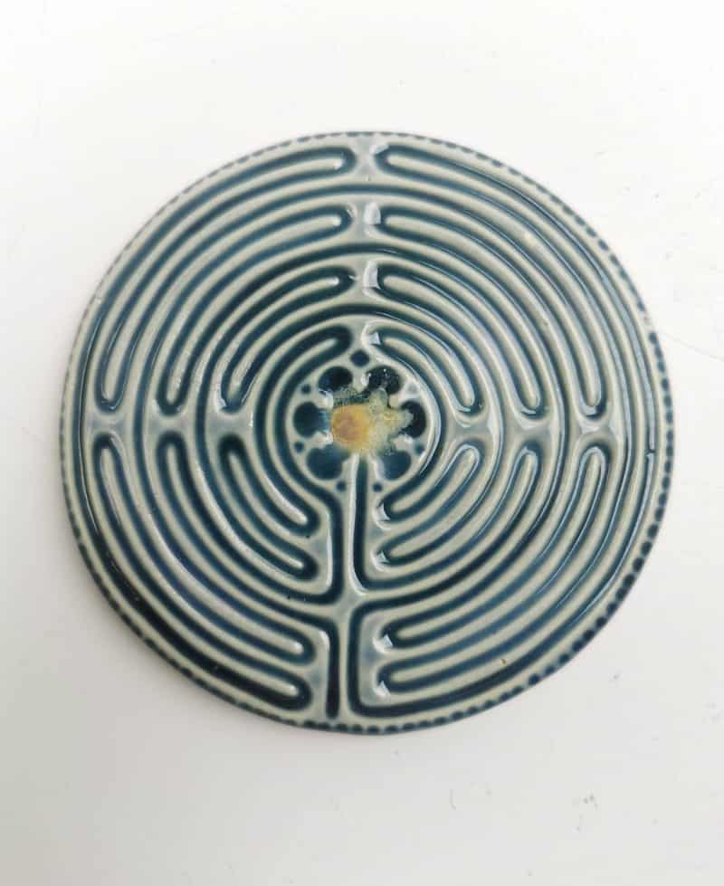 meditating porcelain coaster