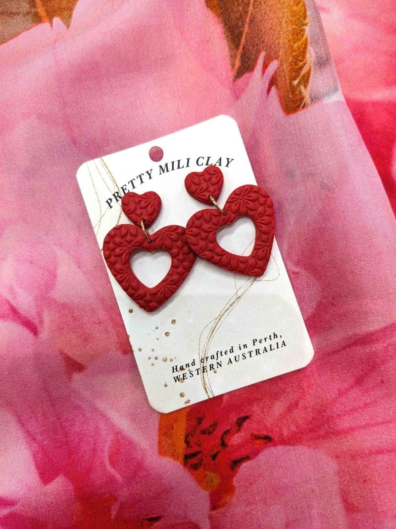 Clay Heart Earrings