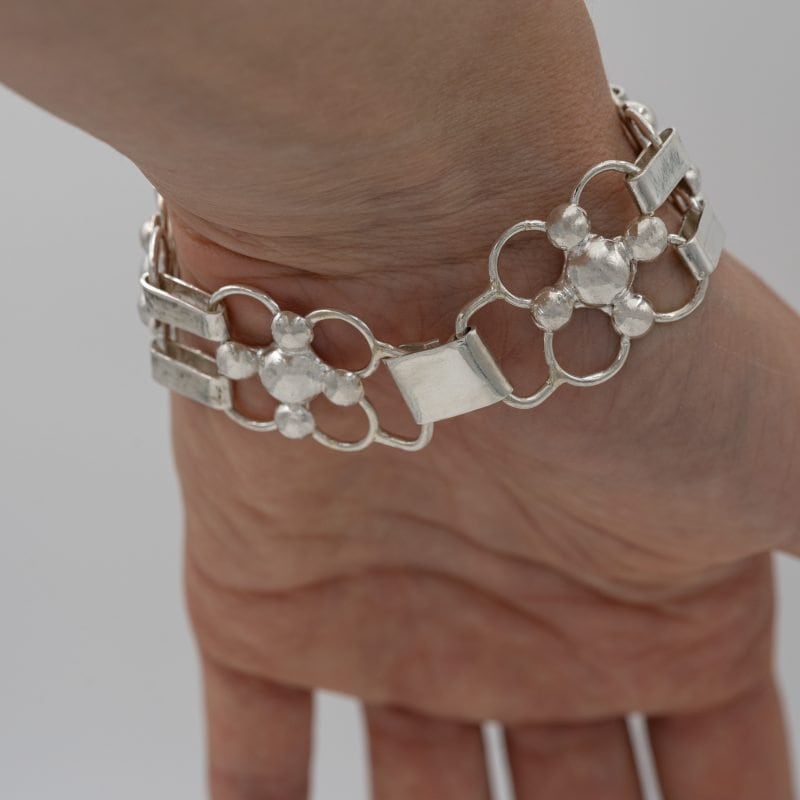 Sterling Silver and 9ct gold filled link bracelet by Rowena Mitchell Fremantle Jeweller