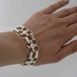 Sterling Silver and 9ct gold filled link bracelet by Rowena Mitchell Fremantle Jeweller