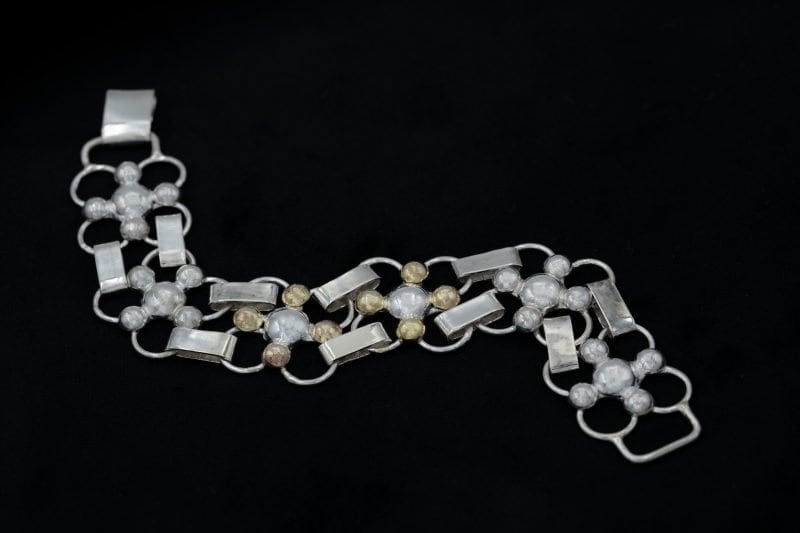 Sterling Silver and 9ct gold filled link bracelet by Rowena Mitchell Fremantle Jeweller