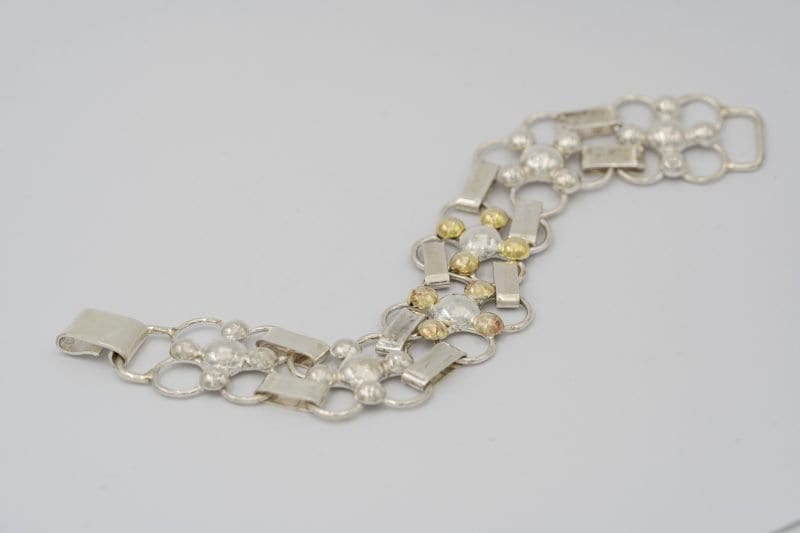 Sterling Silver and 9ct gold filled link bracelet by Rowena Mitchell Fremantle Jeweller