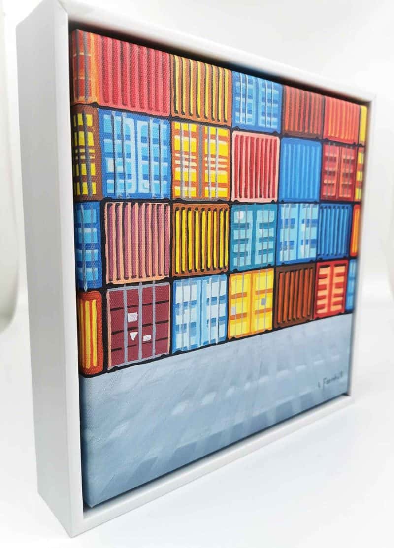 Laura farnhill canvas prints shipping container framed. Perth artist